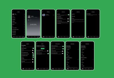 Musicland App "setting pages" made inspired by Spotify 🎵🎙️🎹🎷 designer feedback graphic design mobile design music music app product design setting pages spotify ui ux ux ui