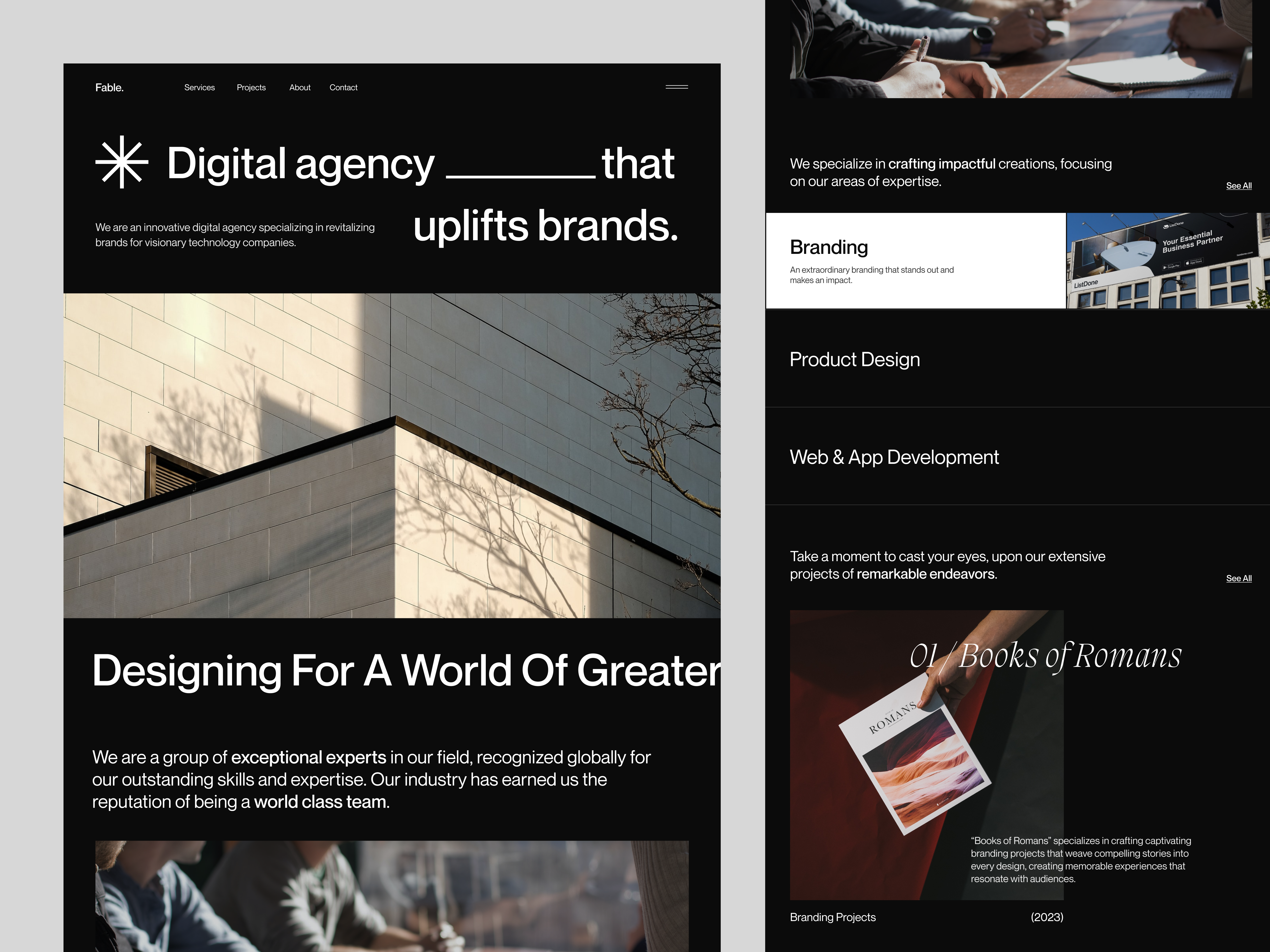 Fable - Aesthetic Landing Page Website for Digital Agency aesthetic agency agency service design digital agency home homepage landing landing page marketing ui design ui landing page web web design website website design website marketing