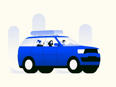 Roadtrip branding car flat illustration roadtrip simple spot illustration vector web illustration