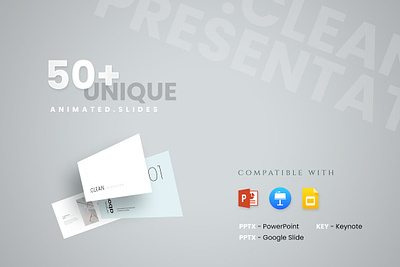 Clean - Creative PowerPoint Template #3 app branding design graphic design illustration logo template typography ui ux vector