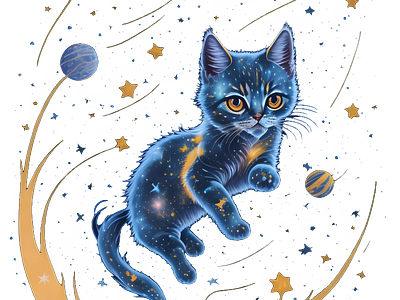 Cosmic Cat astronaut castronaut cat cosmic galaxy graphic design illustration meow space