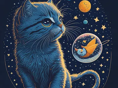 Cosmo kitty astronaut coosmic cosmo design galaxy graphic design graphics illustration kitty space