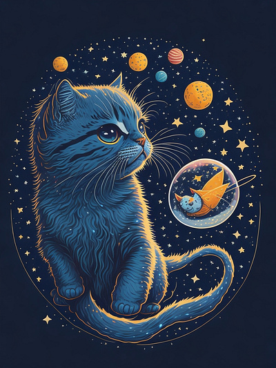 Cosmo kitty astronaut coosmic cosmo design galaxy graphic design graphics illustration kitty space