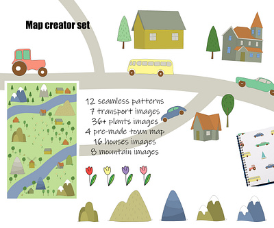 kids map creator . hand drawn Nursery Art educational posters illustration map creator nursery design nursery posters