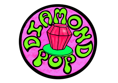 Diamond Pop Shop Logo branding candy design digital drawing food art graphic art graphic design illustration logo logo design lowbrow art neon pastel popart ring pop