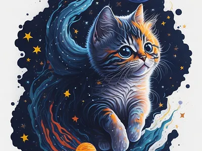 Planet Ball Kitty astronaut cat cat lover cute galaxy graphic design grapics illustration kitty love space