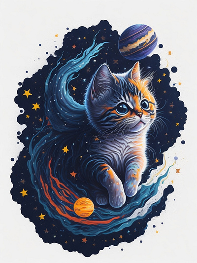 Planet Ball Kitty astronaut cat cat lover cute galaxy graphic design grapics illustration kitty love space