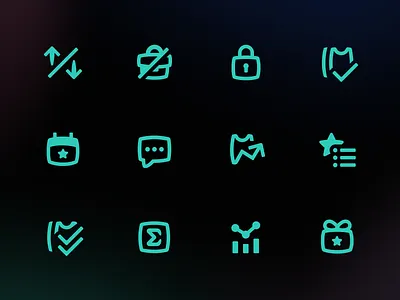 Outlier: Interface Icons betting branding brandstyle customicons design gambling gradient graphic design graphicdesign icons iconset interface neon outlier ui ux