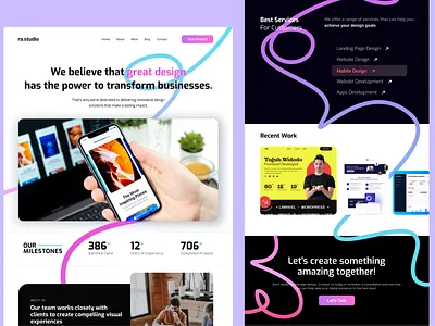 Creative Agency Landing Page agency webiste colorfull landing page uiux web website