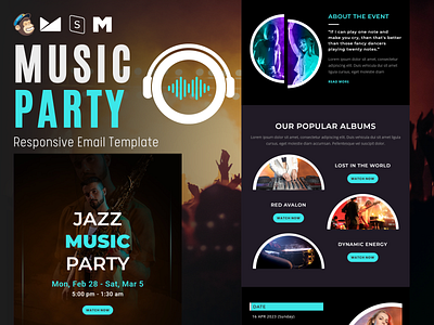 Music Party – Multipurpose Responsive Email Template email music newsletter template