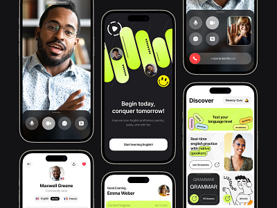 Fluent - an English Speaking club app 🗣 app app design challenge concept design education mobile product design social media ui