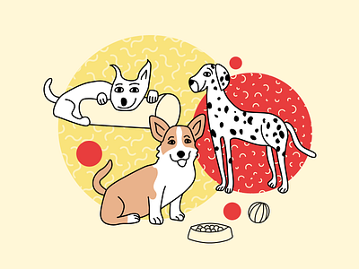 Dogs 3 design digital illustration dog dogs illustration vector vector art vector illustration