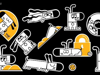 Kagi doggo stickers ball branding business character dog friendly identity illustration mascot privacy search engine stickers ui