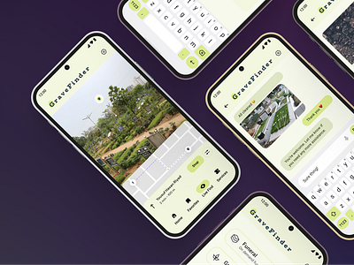 GraveFinder - Mobile App app design ui