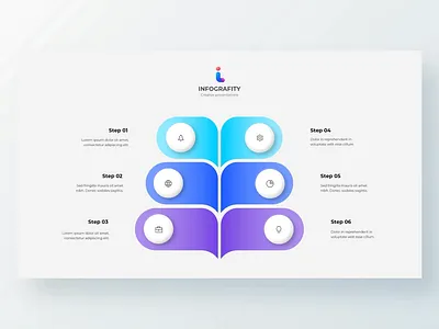 Animated PowerPoint Infographic animated circle icons illustration infographic options powerpoint ppt template six steps
