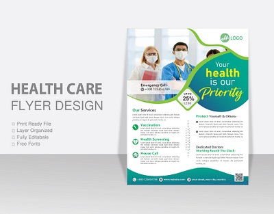 Healthcare flyer design adobe branding creative design flyer graphic design healthcare hospital illustration logo marketing medical puster