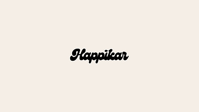 Happikar logo black bold branding car car sharing design graphic design happy illustration lettering logo logofolio modern portfolio rounded smooth typography vector wordmark