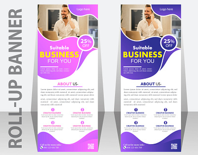 Business Roll-up design adobe banner branding creative design graphic design illustration logo marketing roll up stand banner vector