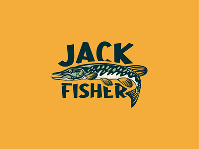 Jack Fisher brand design fish fishing graphic design identity illustration logo logotype pike shop vector