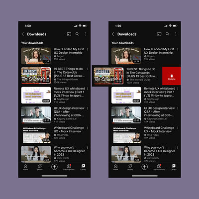 YouTube downloads page- redesign What do you think about it? design figma ui ui design user interface ux ux design