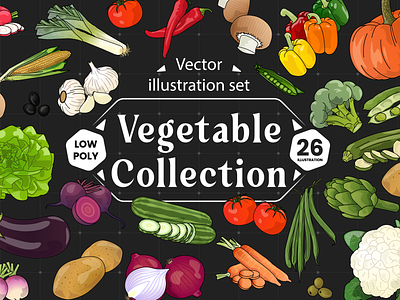 Semi realistic Vegetables Collection adobe illustrator communication graphic design healty illustration nature vector vegan
