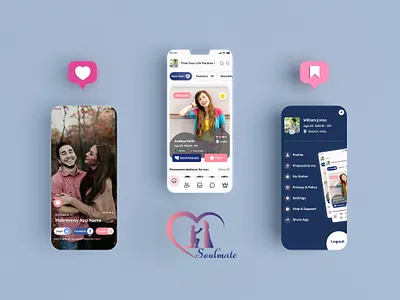 App Design For (Soulmate) App app design graphic design ui ux