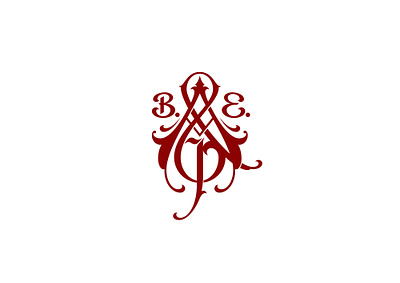 A&J. B. E. lettering monogram schmetzer