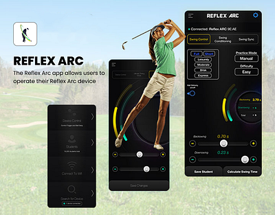 Reflex Arc accuracy android app bluetooth branding design fitness gaming golf illustration ios app iot logo mobile app product design reflex reflexes sports training ui vector