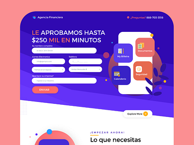 Landing page design