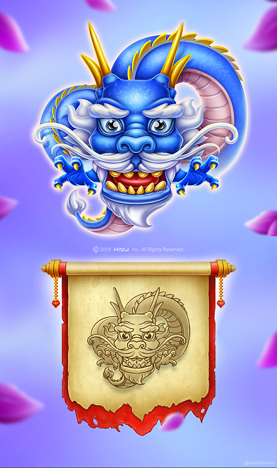 Dragon Symbol 2d art asian casino casual chinese design digital dragon gamblibg game illustration slot ui