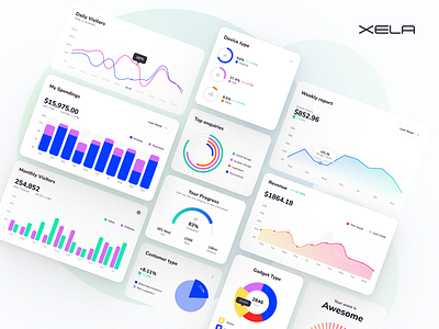 XELA Design System - Chart Templates android chart charts design design system figma flutter ios jetpack compose prototyping react swiftui template templates ui kit web