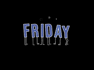 FRIDAY! 2d animation dance dancing day design dots fireworks friday gif graphic design happy illustration madewithsvgator motion graphics polka dots stick vector wave