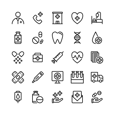 Hospital icon set design healthare hospital icon icon design icon set iconography icons illustration logo medical ui vector
