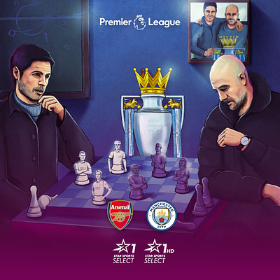 Illustration for Premier League arsenal character concept digital art football illustration instagram man city poster premier league