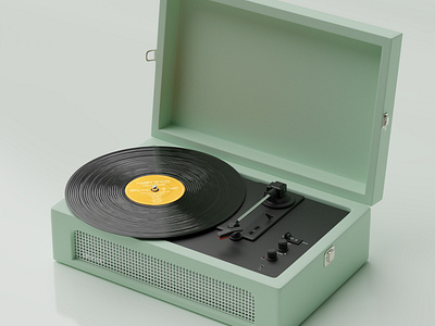 Record Player 3d 3d art 3danimation 3dart 3ddesign blender blender 3d blenderanimation branding