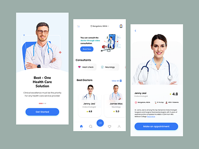 Doctor consultation app application branding consultations designs doctor front page icon design illustration landing page login page logo newui ui userexperience userinterface ux