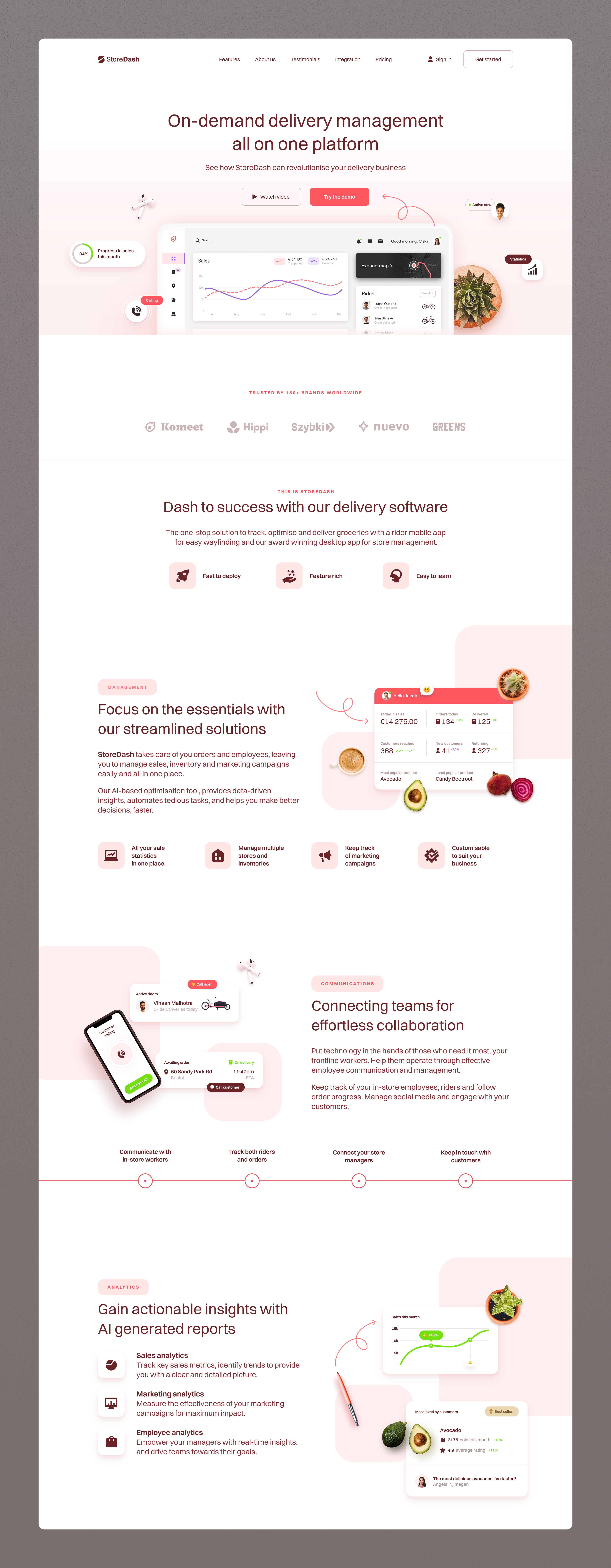 StoreDash: Landing Page app branding delivery graphic design groceries landing page logo saas ui web design website