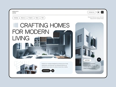 Modern Houses Company Website architecture decor design exterior home house interface interior interior design landing page minimal modern design modern house real estate saas startup startup website ui ux web web design