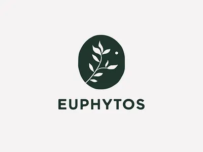 Euphytos logo design branding design green herbalist leaves logo logo design natural typo typography