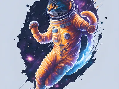 Cosmic Cat Inmate astronaut cat galaxy graphic design illustration inmate prisoner space