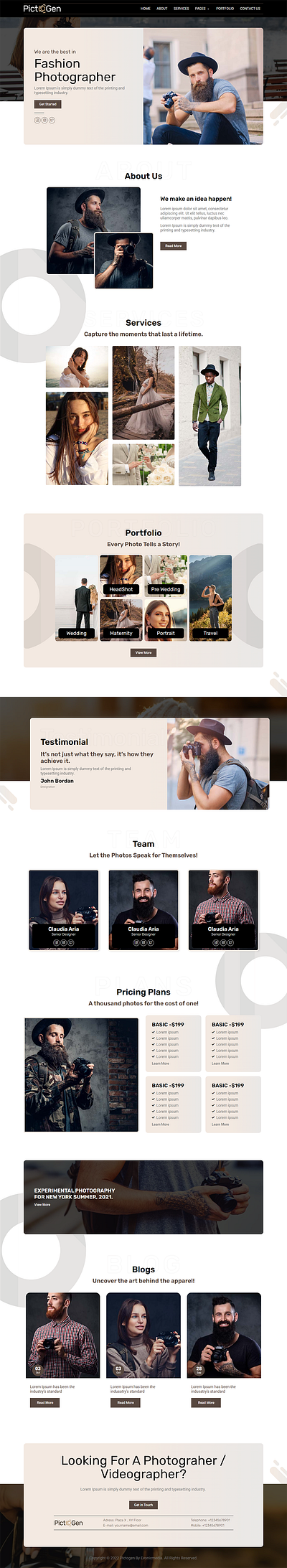 Pictogen - Creative Photography Elementor Template Kit branding design design idea graphic design studio ui ux website