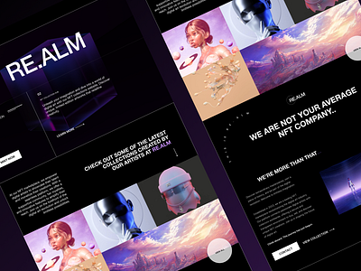 RE.ALM - NFT COLLECTIONS HUB design typography ui ux web3 web3design webdesign