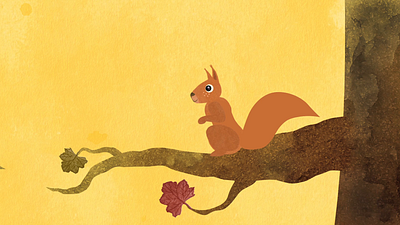 squirrel 2d animation illustration watercolor