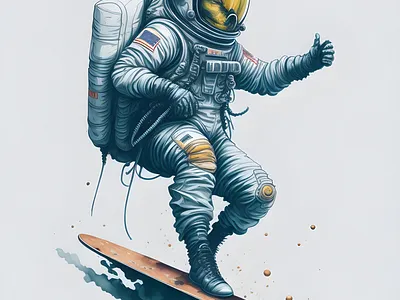 Astro-surfer astronaut galaxy graphic design illustration skateboarding skating space sports surfing