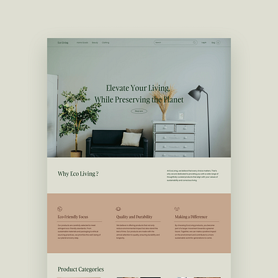 Eco-Living: Buy Eco-Friendly and Sustainable Products. design ui uiux uiuxdesign ux webdesign