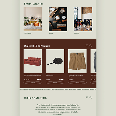 Eco-Living: Buy Eco-Friendly and Sustainable Products. design ui uiuxdesign ux webdesign