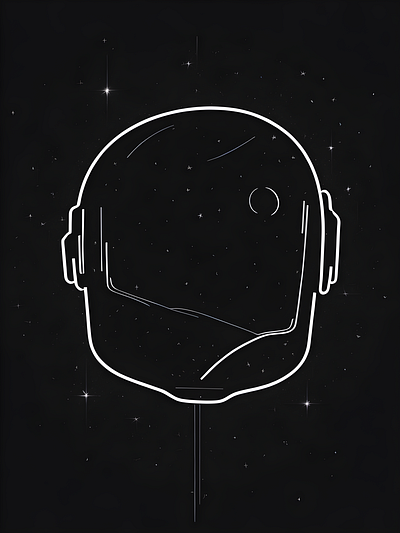 Space Helmet astronaut galaxy graphic design helmet illustration line art minimalistic space