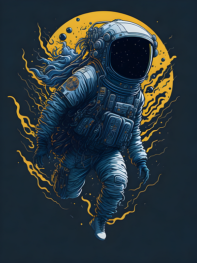 Lined Wired Astronaut aesthetic astronaut design galaxy graphic design illustration space wallpaper