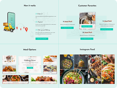 Website Section cover page customer favorite section food website how it work ui instagram feed instagram food post meal option ui uiux designing