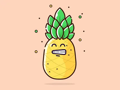 pineapple art branding design emotion expression fruits fun game assets graphic design icon illustration logo ui vector